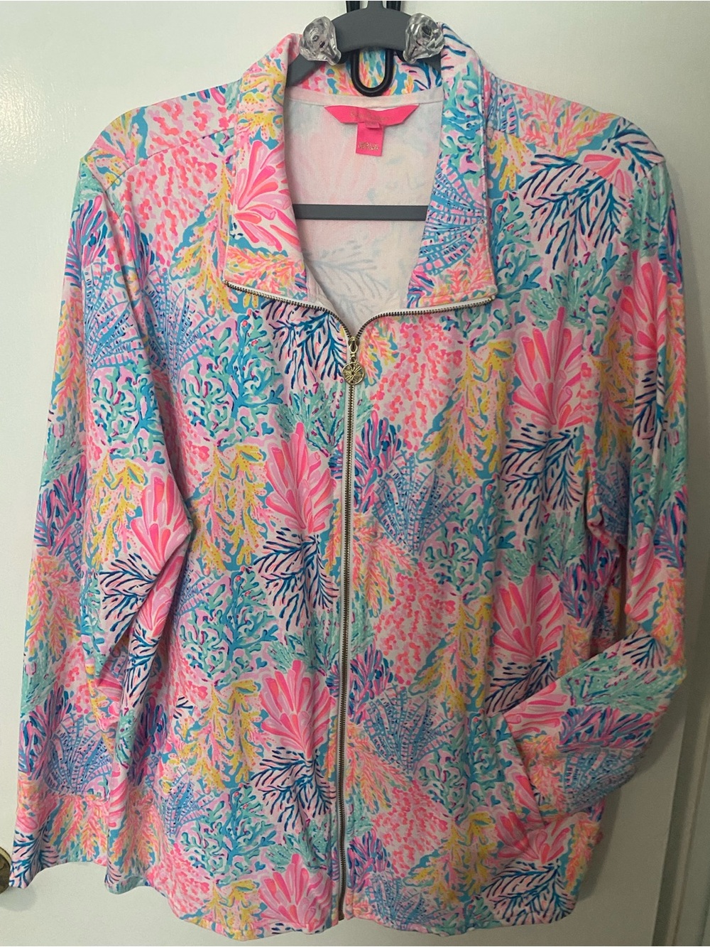 Lilly Pulitzer Coral Reef Print Zip Jacket in Pink Multi